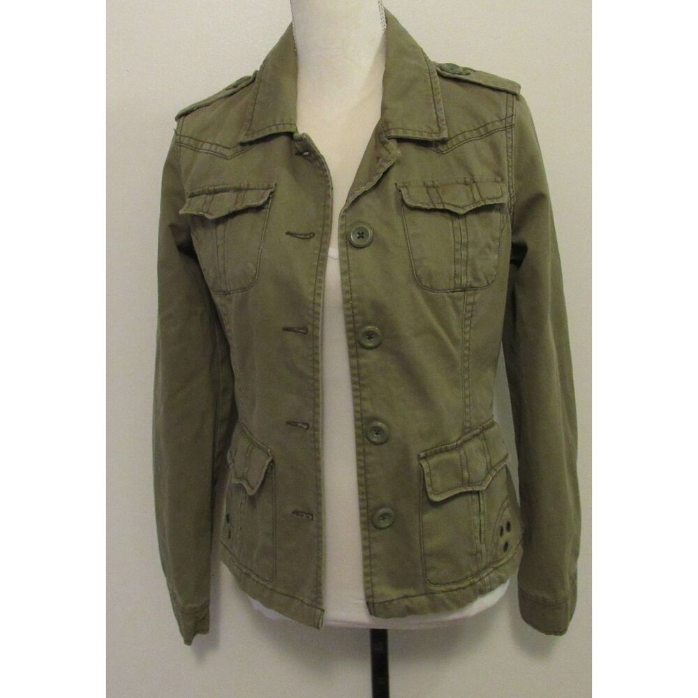 Vintage Y2K Aeropostale Olive Green Military Utility Jacket